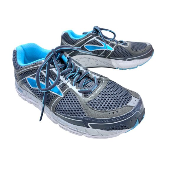 Brooks Addiction A12 Shoes Running Walking Gray/Turquoise CLEAN Sz 7 D wide #h - Picture 1 of 9
